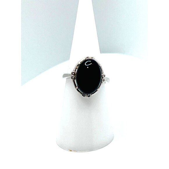 Black Stone ring, size 6, .925 sterling silver, NWOT - Picture 5 of 13